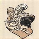 Icona di una mano che lavora la pelle