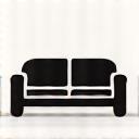 Icona di un divano stilizzato per riparazione e tappezzeria